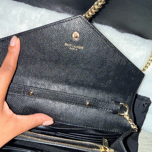 Saint Laurent Black Chevron Crossbody Bag - Picture 10 of 13